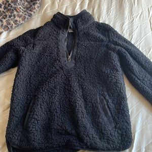Black half zip fleece sweater